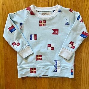 The Beaufort Bonnet Company Light Blue Sweatshirt with Flag Motifs